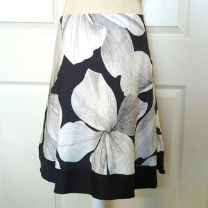 White House Black Market Floral Silk Skirt